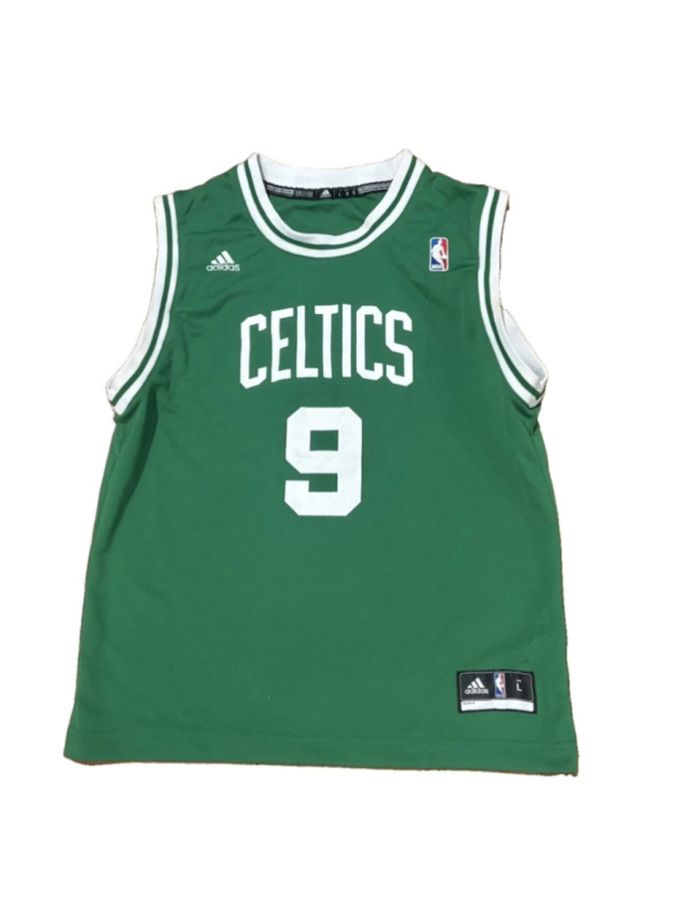 BOSTON CELTICS Jersey Youth Large ADIDAS #9 Rajon Rondo Basketball Green
